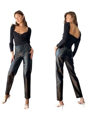 Wilfred Funk Pant High-rise Glossy Vinyl Faux Leather Pants Black Size 4 Aritzia